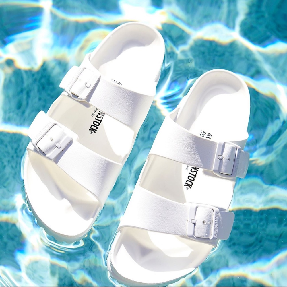 White EVA Birkenstock Sandals Size 9